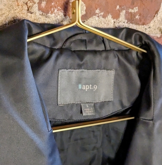 apt. 9 Large Shiny Gray Peacoat - Picture 3 of 11
